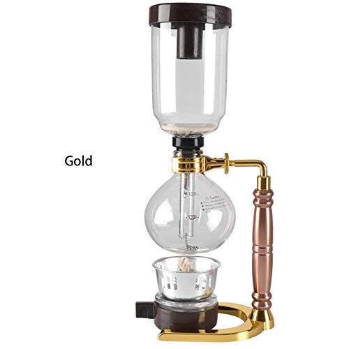 HSOYGE Kaffee-Mokkakanne, Siphon-Kaffeemaschine, Tee-Siphon-Kanne, Vakuum-Kaffeemaschine, Glas-Kaffeemaschinenfilter, 3 Tassen, Silber (Gold) 3 HSOYGE Kaffee-Mokkakanne, Siphon-Kaffeemaschine, Tee-Siphon-Kanne, Vakuum-Kaffeemaschine, Glas-Kaffeemaschinenfilter, 3 Tassen, Silber (Gold)