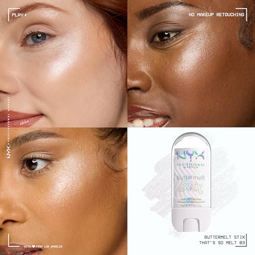 NYX PROFESSIONAL MAKEUP Buttermelt Glaze Stix, Non-Greasy Highlighter Stick With Up To 8HR Make Up Wear - 03 That's So Melt (White) - image 2