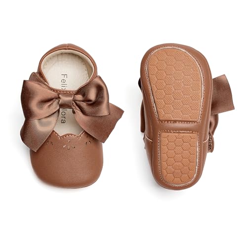 Felix & Flora Baby Dress Shoes - Infant Baby Girls Mary Jane Flats Moccasinss Soft Sole Walking Crib Shoes