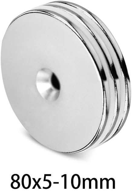 1/2PCS 80x5-10mm Big Round 80X5-10 Thick Disc Neodymium 80 * 5-10 Permanent 80 * 5 Hole 10mm magnet(2PCS)
