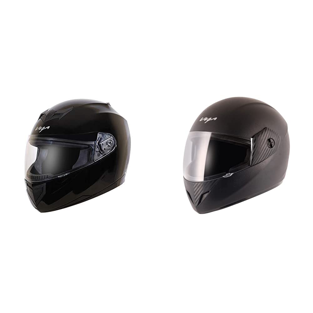 Vega Edge Full Face Helmet (Black, Large) & Cliff CLF-LK-M Full Face Helmet (Black, M) Combo-image-36