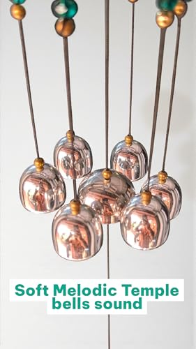 Image of Paradigm Pictures inchGood Things are Coming Evil Eye Wind Chime | Positive Energy Home Decor Hanging | 7 Metal Bells for Balcony, Garden & Diwali Gift inch