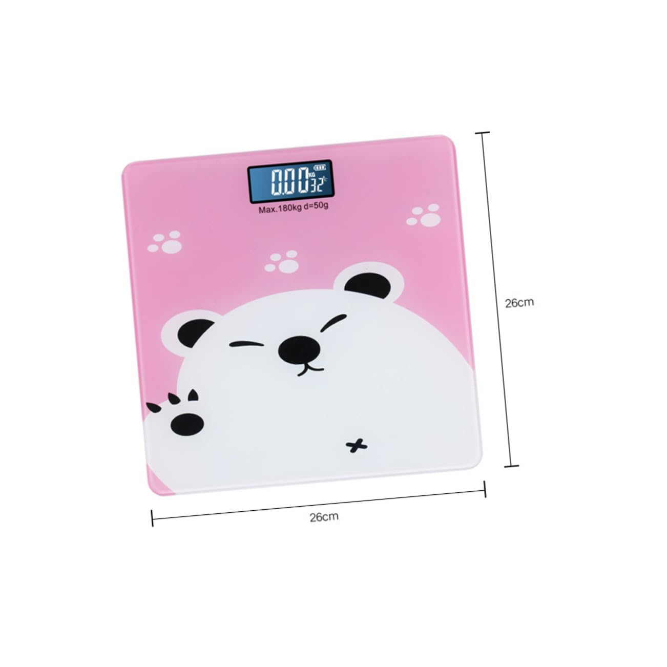 Digital Scale Capacity with LCD Display Cartoon Weighing Scale for Household Use Accurate Reading from Any Angle Suitable for Family Health Monitoring