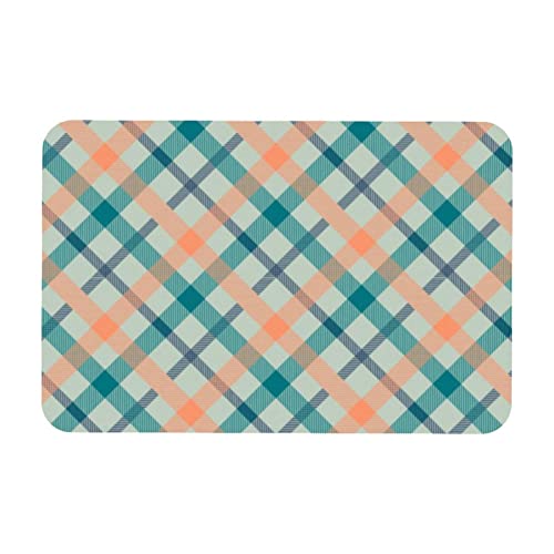 Lorvies Tartan Multicolor Plaid Pattern Indoor Door Mat, Non-Slip Absorbent Doormat Inside Floor Mats Area Rug For Entryway, Machine Washable Entrance Rug Outdoor 20X47 #TOP12