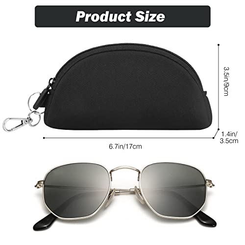Moko 𝑵𝒆𝒘𝒆𝒔𝒕 Sunglass Case Portable Glasses Case, 3 Pack Zipper Eyeglass Case Lightweight Soft Sunglass Pouch With Keychain Hook Design For Outdoor Travelling, Black #TOP1