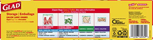 Glad® Zipper Food Storage Plastic Bags - Gallon Size - 40 Count