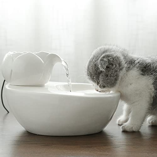 Fuente automática de agua para gatos y perros cerámica miniatura 3