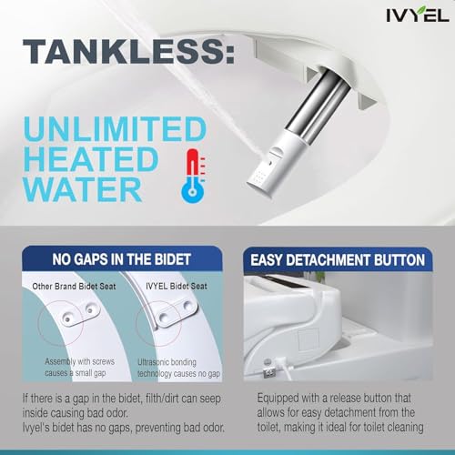 Image of AP-7 REM Electric Bidet Seat for Toilet, Elongated Smart Bidet with Remote, Unlimited Heated Water (Tankless), Stainless Steel Self-Cleaning Nozzle, Turbo Wash