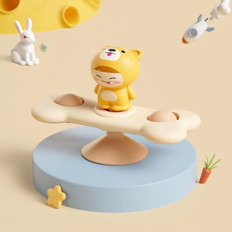 Image of Snaptron Spinner Toy for Baby, Bath and Activity Toys for 6 Month to 1+ Year Old, Montessori Suction Spinners, Stick and Spin