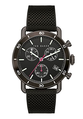 Image of Ted Baker Magarit Mens Chronograph Watch with Black Leather Strap BKPMGF903