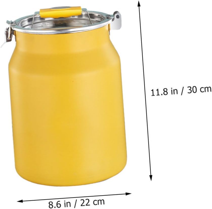 Yellow Stainless Steel Airtight Rice Bucket Sealed Flour Storage Container with Smooth Edges and Material for Household Kitchen Use
