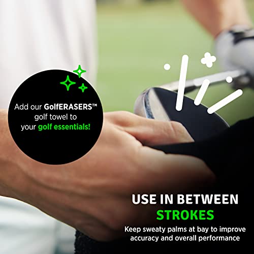 Golferasers Premium Microfiber Golf Towel With Clip For Golf Bag, 2 Pack, Waffle-Knit Pattern, Helps Keep Golfers’ Hands Dry While Playing, Pairs Perfectly Sponges, 24"X16" #TOP5