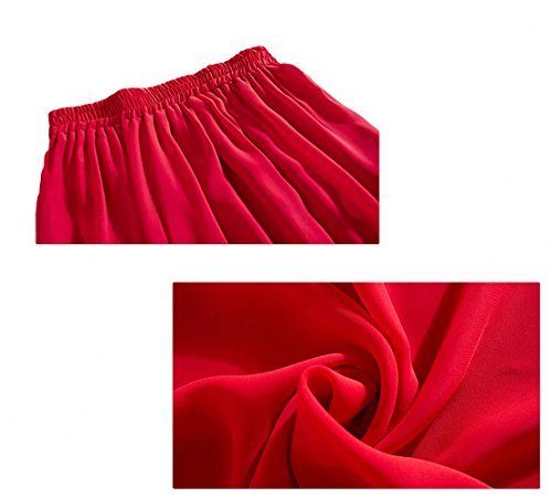 Afibi Womens Chiffon Retro Long Maxi Skirt Beach Ankle Length Skirt4