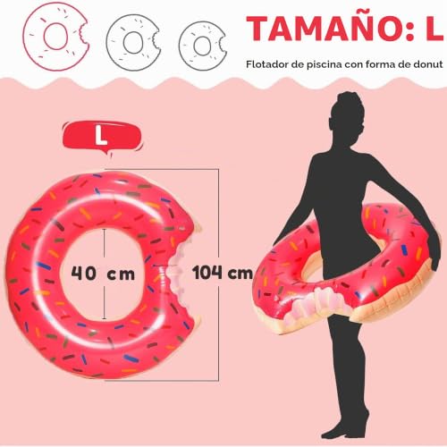 Miniatura 3 de Donut Piscina O Flotador Donut. Diseño Hinchable Y Resistente Ofrece Diversión Para Adultos En La Playa O La Piscina Disfruta Del Verano Con Este Flotador Rosco Grande.