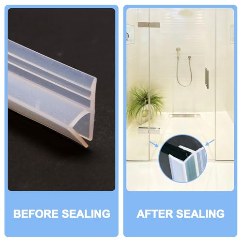 VelaCore Shower Door Seal Strip (Leak-Proof, 10FT Long, 3/8'' Inch Wide, Silicone), Frameless Glass Door Weather Stripping by VelaCore - Image 5