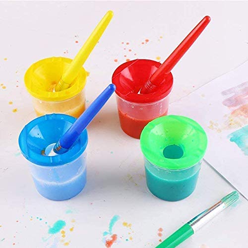 Bicchieri di vernice a prova di fuoriusce in 4 colori per bambini piccoli Bambini Apprendimento precoce Ptura Fornure artistiche fai-da-te  15