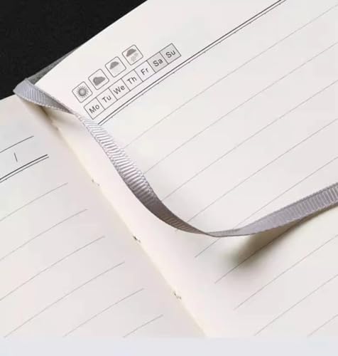 Caderno planejador executivo, 21,6 cm x 28 cm, capa de couro, suporte de caneta, calendário mensal,