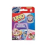 UNO Junior Paw Patrol: The Mighty Movie Kids Card Game for Family Night Featuring 3 Levels of Play for 2 to 4 Players, HPY62