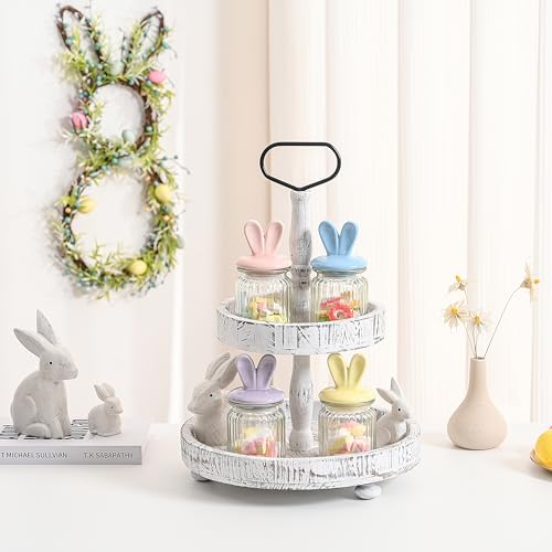 Glasseastercandyjarswithceramicbunnyearlids4pcssealingbunnyjarsinpastelcolorsforstorageminieggscookiestraytablecenterpiecekitchenhomespringdecor Urban Country Home Decor Glass easter candy jars with ceramic bunny ear lids 4pcs sealing bunny jars in pastel colors for storage mini eggs cookies tray table centerpiece kitchen home spring decor urban country home decor