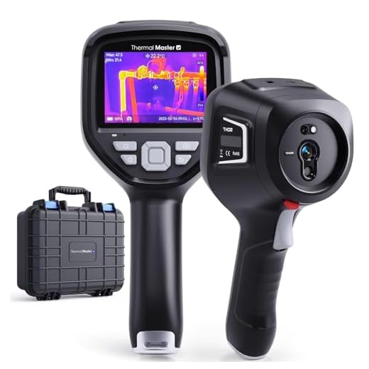 Wärmebildkamera Thor002 Infrarotkamera für Industrie-Inspecktion X³Auflösung 512x384 3,5-Zoll IPS Bildschirm mit 2M Pixel Visuelle Kamera, -20°C - 550°C Handheld Thermal Camera 40mk (Thor002 Schwarz)