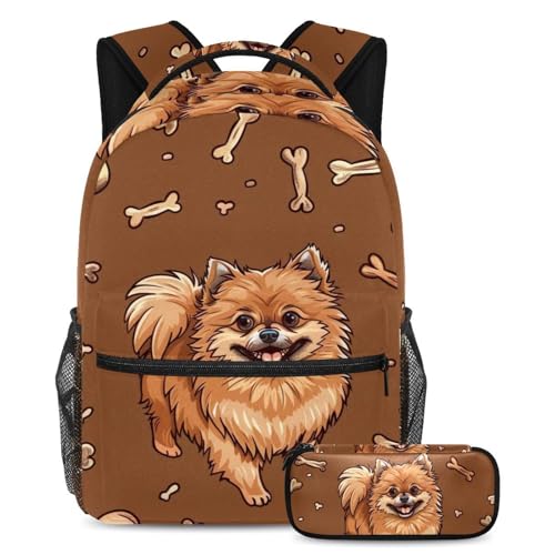 Sac à dos motif chien de poméranie pour triompher dans la cour de récréation