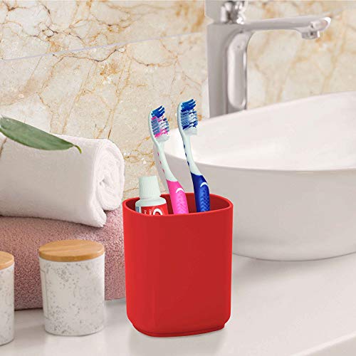 Acrimet Jumbo Pencil Holder Pen Cup Caddy Desktop Organizer (Plastic) (Solid Red Color) #TOP5