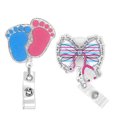 Labor and Delivery Badge Reel,2 Pcs NICU Nurse Badge Reel wi
