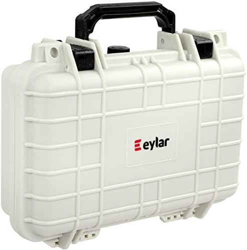 Eylar Hard Gun Case Water & Shock Proof with Foam TSA Approved 11.6 Inch 8.3 Inch 3.8 Inch (Polar White)