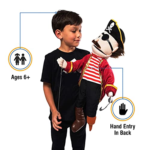 25" Pirate, Peach Male, Full Body, Ventriloquist Style Puppet #TOP1