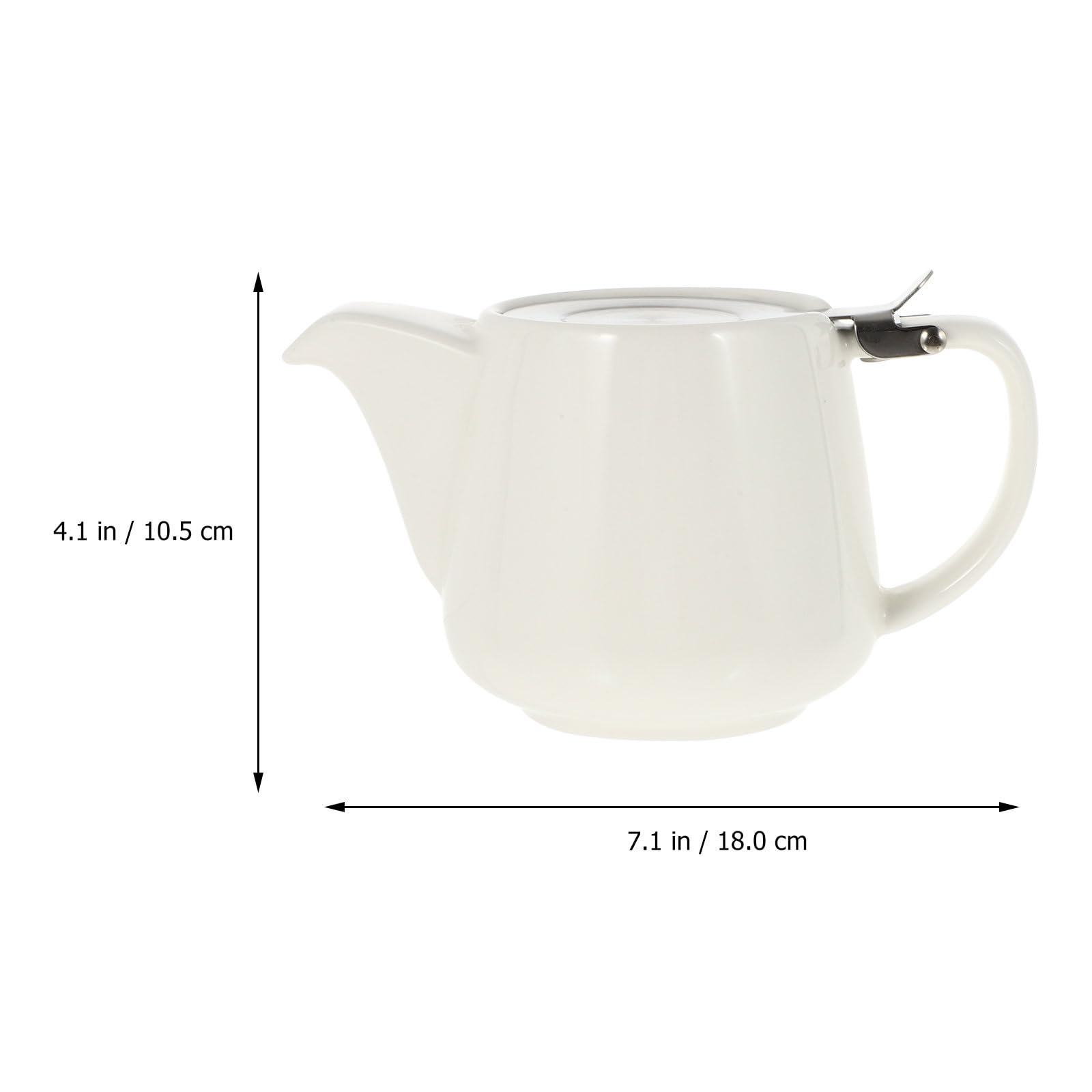 Zerodeko Théière en Céramique avec Filtre, Élégante et Résistante, Théière à Long Bec Blanc Crème 600 Ml