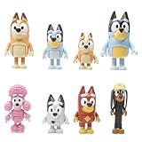 LPOIU Bluey and Friends Lot de 8 figurines articulées, cadeaux pour filles et garçons, Multicolore
