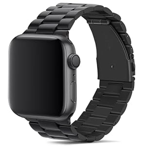 Tasikar コンパチブル Apple Watch バンド 44mm 42mm 45mmプレミアムステンレススチールメタル交換バンド Apple Watch シリーズ7 (45mm) SE シリーズ6 シリーズ5 / 4 (44mm) シリーズ3 / 2 / 1 (42mm)用 (ブラック)