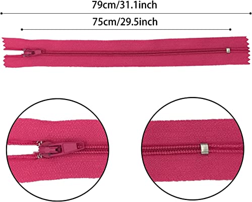 Image of Zipper, DOITEM 24 pcs 30 inch Zippers for Sewing 75cm /30 Inch Multicolor Nylon Coil Zippers for Sewing and Crafts 24 Colors
