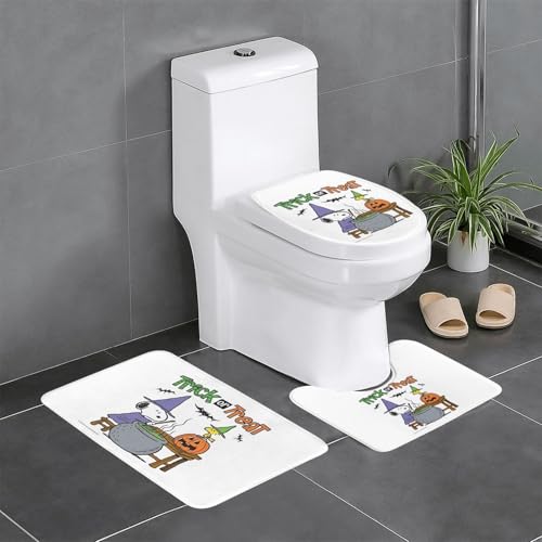 バスマット スヌーピー かわいい アニメ トイレマット 3点セット 便座カバー フタカバー 人気 漫画 足ふきマット 暖房 ふんわり 滑り止め 吸水 洗える 抗菌 防臭
