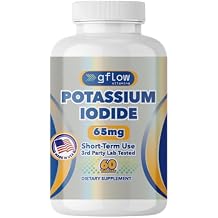 Gflow Vitamins Potassium Iodide 65 mg per Tablets - KI Tablets - USA Made Potassium Iodine Pills YODO Naciente, Yoduro de potasio - Exp 05/2029