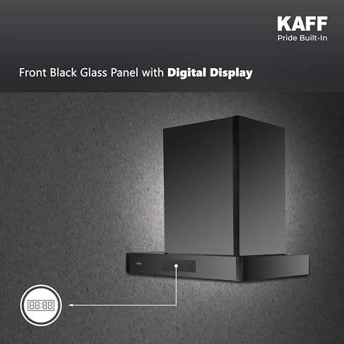 Image of KAFF XPRO 60 cm Filterless Auto Clean Kitchen Chimney | 1400 m /hr Suction | Motion Sensor & Touch Control | Black Glass | Low Noise | 7 Years Warranty on Motor