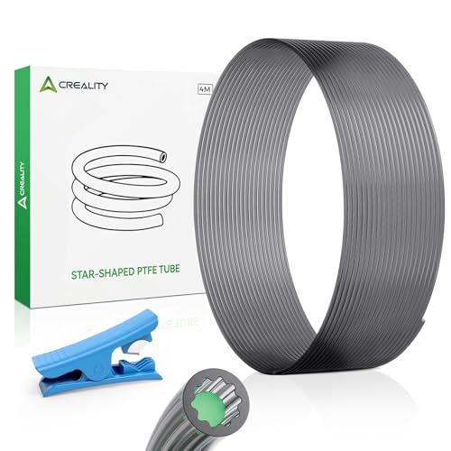 Creality Official Low Resistance PTFE Teflon Tube 4M, with Original PTFE Tube Cutter for Easy Cutting, Upgrade Star Shaped Inner Channel Design Smooth Filament Flow Bowden Tube for 3D Printer (4M)