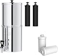 Waterdrop Gravity-fed Water Filter System with 2 Filters and Metal Water Level Spigot & Waterdrop Fluoride Water Filter, Efficiently Reduces Chlorine and Fluoride