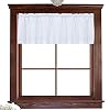 Valea Home Water Repellent Valance for Bathroom Window Waffle Woven Textured Short Kitchen Curtain Valances60 x 16 inches White One Panel