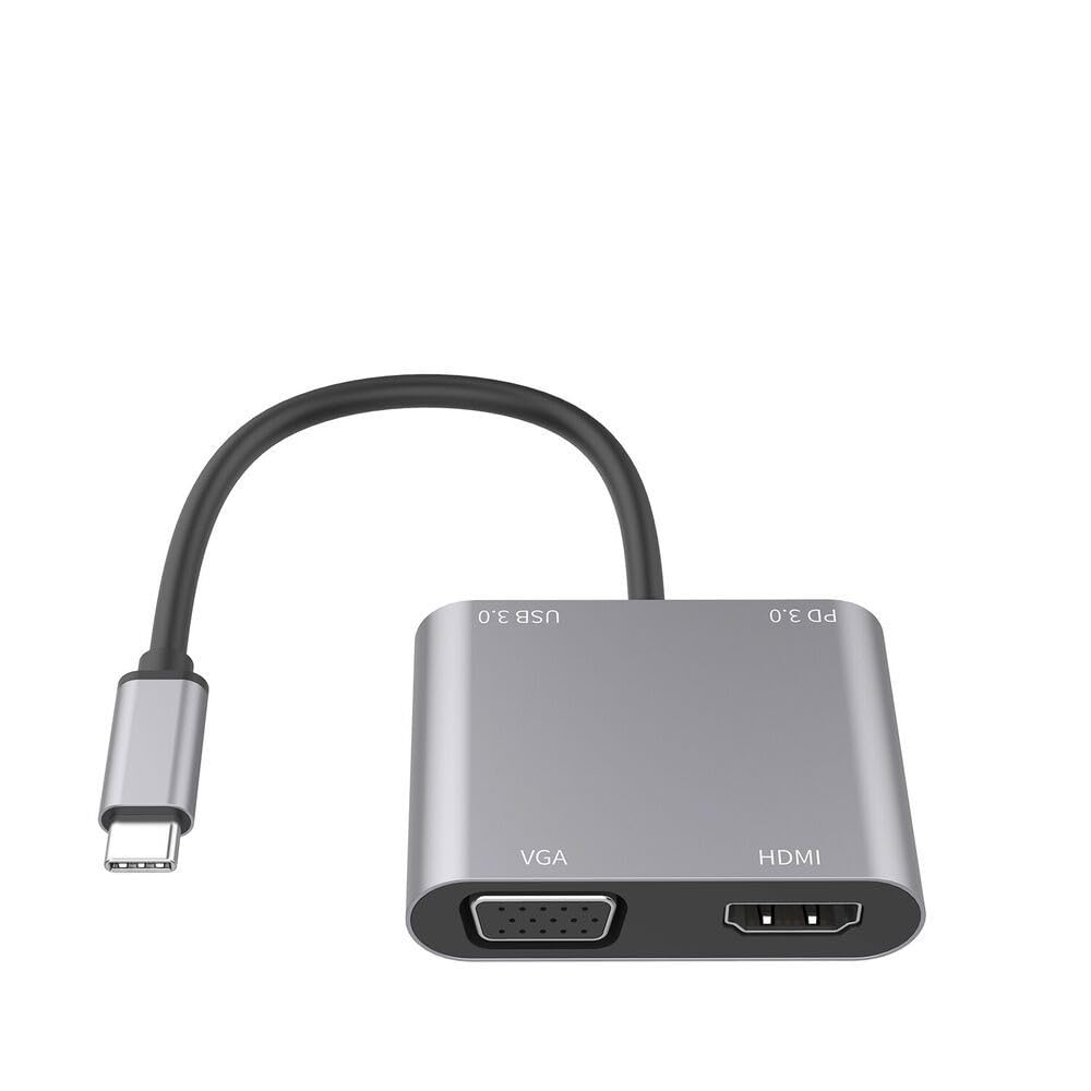 Generic 4in 1 Type-C Hub USB C Converter HDMI VGA Adapter USB 3.0 4K Video Ultra HD