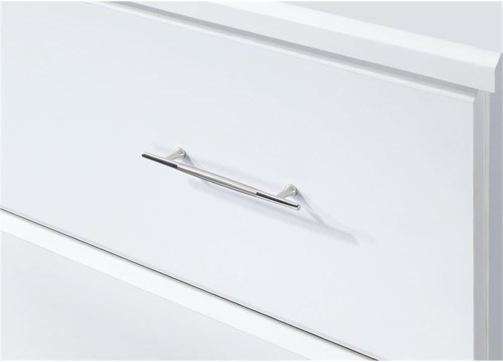 Pemberly Row 4-Drawer Engineered Wood Chest, White Laminate Finish, 39.75" H x 30.95" W x 16.3" D, Vertical Dresser with Safety Stops, Modern Handles, Baby or Kids Room Storage Furniture