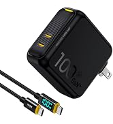 AOHI 100W USB C Charger GaN+, 2 Port Type C PD Wall Charger Foldable Power Adapter with 4ft USB C...
