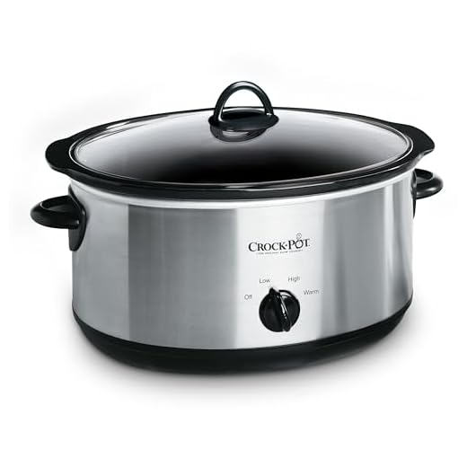 Crock-Pot 7 Quart Oval Manual Slow Cooker, Stainless Steel (SCV700-S-BR), Versatile Cookware for Large Families or Entertaining