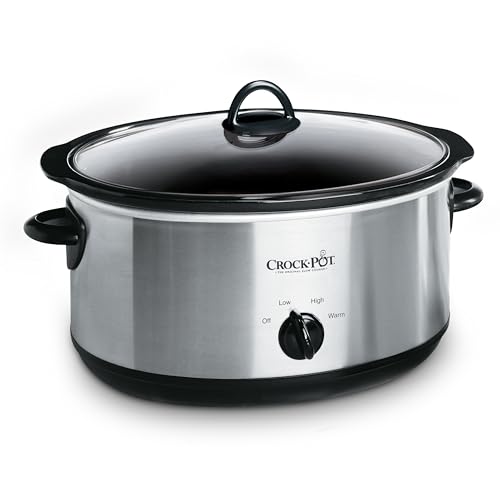 Crock-Pot 7 Quart Oval Manual Slow Cooker, Stainless Steel (SCV700-S-BR), Versatile...