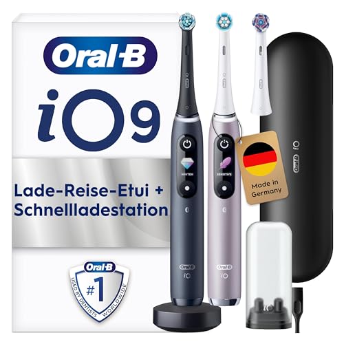 Oral-B iO Series 9 Elektrische Zahnbürste/Electric Toothbrush, Doppelpack +3 Aufsteckbürsten, 7 Putzmodi, Magnet-Technol...