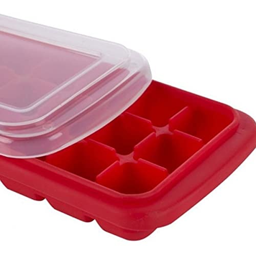 kit 3 Forma De Silicone 24 Gelo Cubo Frutas papinha C Tampa