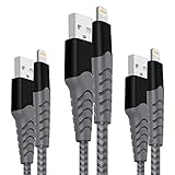 【Starkes Nylon-geflochtenes】Ladekabel ist mit strapazierfähigem Nylonfasertuch überzogen, um Festigkeit und Flexibilität zu gewährleisten. Die Länge von 2M ist die perfekte Länge zum Aufladen Ihrer iPhone Geräte im Wohnzimmer und im Büro komfortabel, während Sie auf Bett/dem Rücksitz des Autos legen.