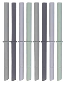 Elk and Friends EF3001 Silikon-Trinkhalme, 8er-Pack Bunt