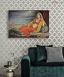 Craftbysoul Royal Lady In Palace, Rajasthani Painting, Traditional Canvas Painting, Rajasthani...
