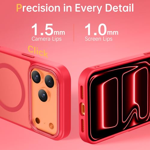 BENTOBEN Magnetic for iPhone 17 Pro Max Case 6.9" 2025, [Compatible with Magsafe] Slim Cute Matte Translucent Shockproof Drop Protective Bumper Women Men Phone Cover for iPhone 17 ProMax, Red - image 5